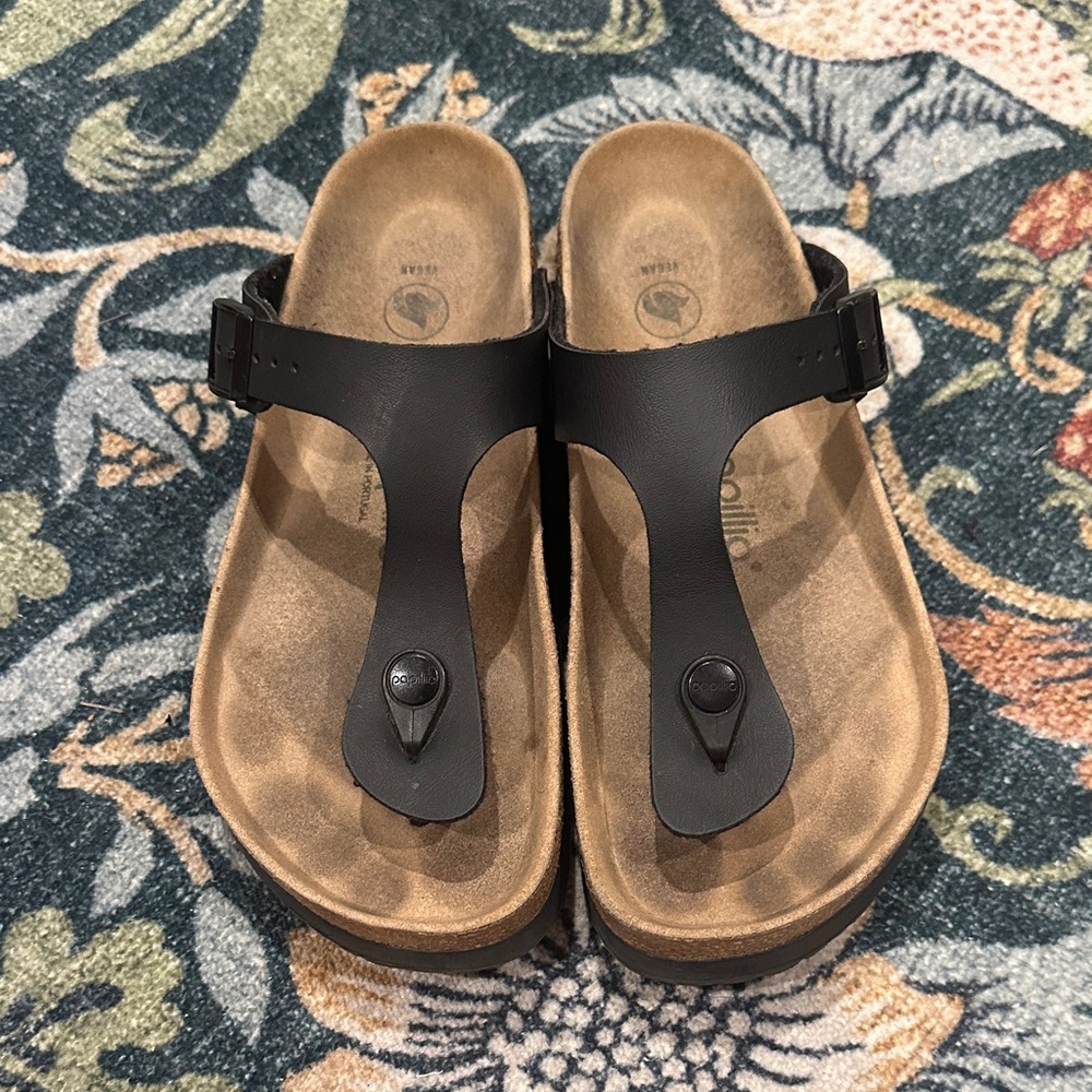 Birkenstock Papillio Birkenstock Gizeh Platform Sandal Vegan Size 37 (6) Black